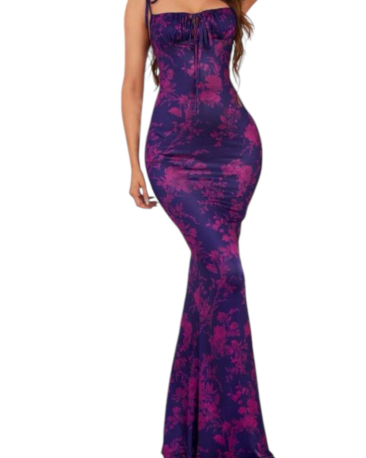 Purple Blossom Maxi Dress