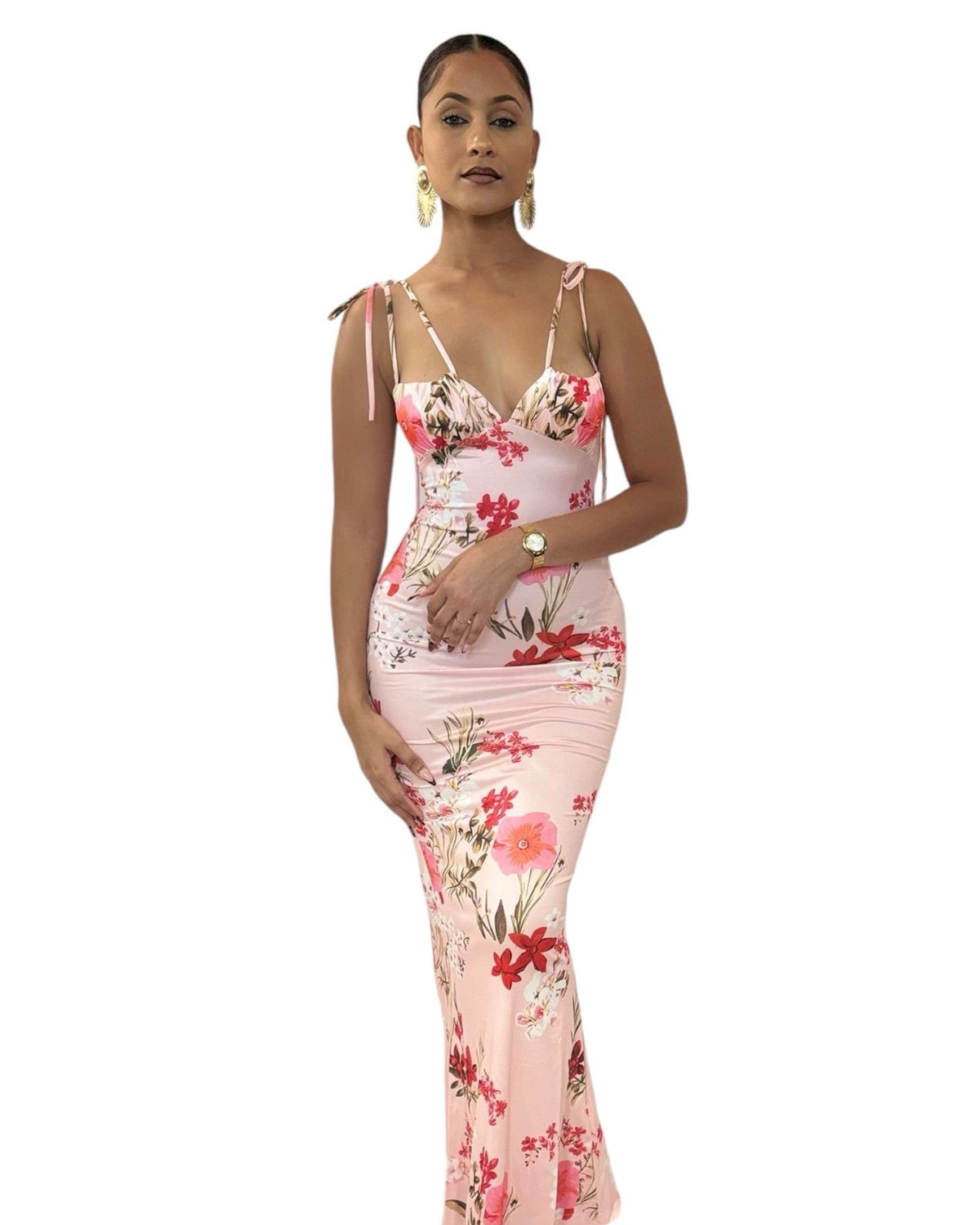 Cherry Blossom Light Pink Maxi Dress